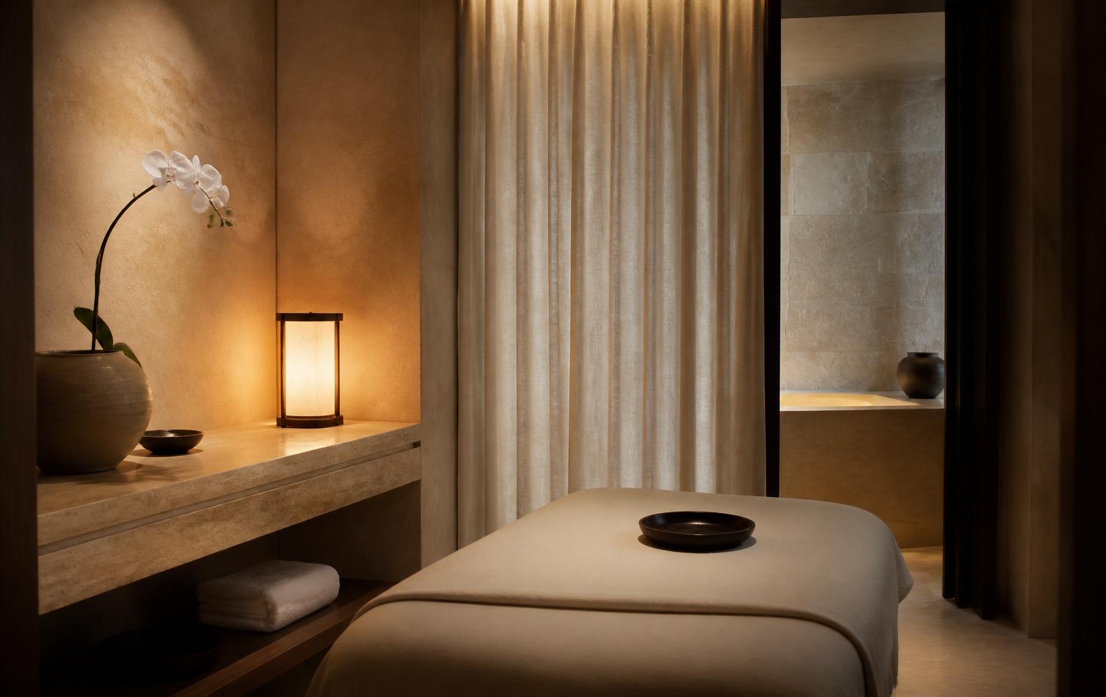A quiet corner of the Glamour Lounge treatment wing